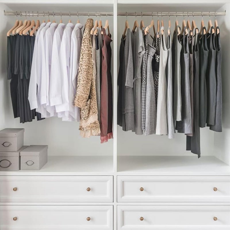 Duravel Oval Closet Rod, White Chrome, 95 cm with Mounting Brackets and Screws - Image 5